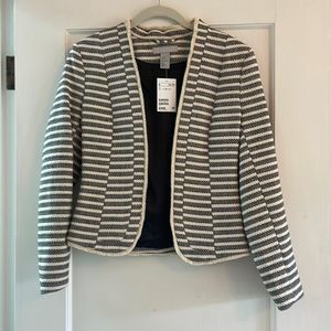 ZARA New with Tags Navy and cream Chanel - Style jacket